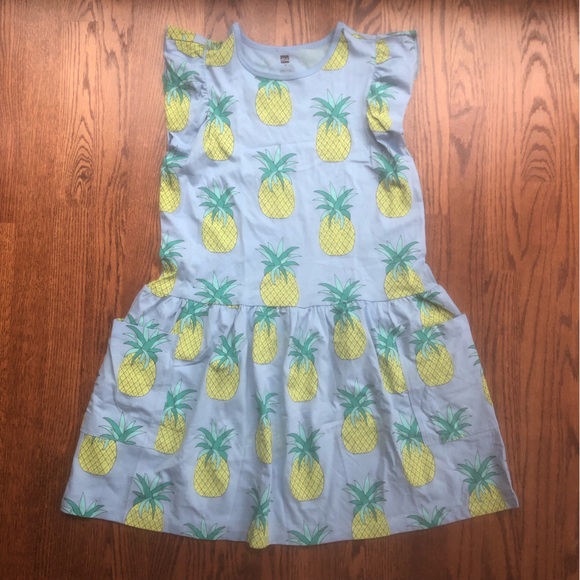 NEW Tea Collection Flutter Sleeve Pocket Dress with Pineapple Print 16 - Picture 1 of 7
